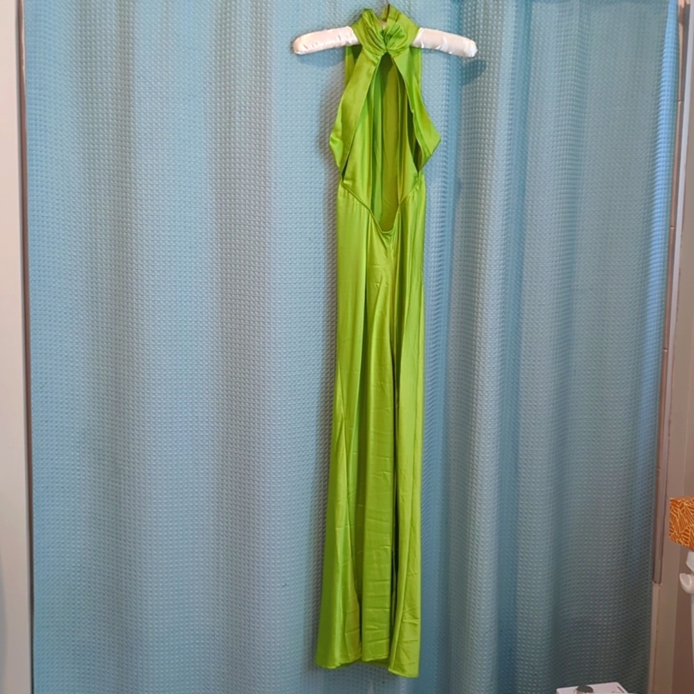 EUC XS Silk Maison halter neck maxi dress - Picture 8 of 10